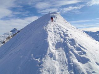 l'arrivo in vetta