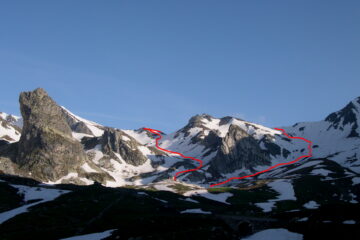 Il percorso di salita (a sinistra) e discesa (destra)   I   L’itinéraire de montée (à gauche) et descente (à droite)   I   The route going up (left) and down (right)   I   Die Aufstiegsroute (links) und die Abfahrt (rechts)   I   El recorrido de subida ( a la izquierda ) y el de bajada ( a la derecha )