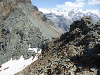 La cresta Nord (30A) dai pressi della cima.