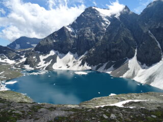 Gande panorama sul Lago della Rossa visto dalla quota 2934mt. diella Cresta del Fort.