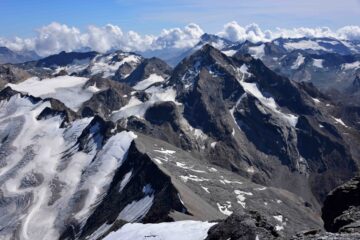 Cresta NE Gr.Sassiere, P.ta Basei, Galisia, Tsanteleina dalla vetta della Grande Sassiere