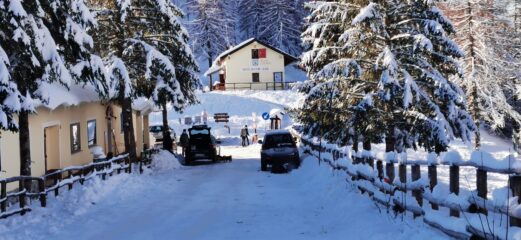 Colle della Melosa in veste invernale, punto di partenza per la salita