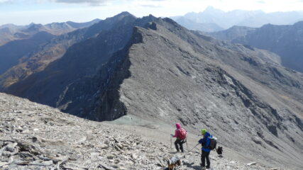 in discesa verso il Colle di quota 3153 m