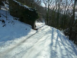 La strada oltre il tornante Valcauda.